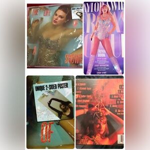 Taylor Swift bundle-LIFE OF A SHOWGIRL CD W/DBL SIDED POSTER/ERAS TOUR TRIVIA BK